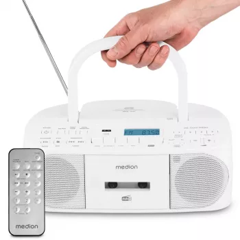 Persoonlijke radio MEDION 50079330 — DAB+/FM/PLL-tuner, 6 W RMS, lcd-display, Bluetooth 10 m, 3,5-mm-hoofdtelefoon