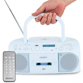 Persoonlijke radio MEDION 50079332 — DAB+/FM digitale tuner, 6 W RMS, lcd-display, Bluetooth 10 m, 3,5-mm-hoofdtelefoonaansluiting