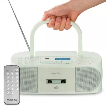 MEDION 50079334 persoonlijke DAB+ FM PLL-radio, lcd-display, Bluetooth 10 m, 6 W RMS, 3,5 mm