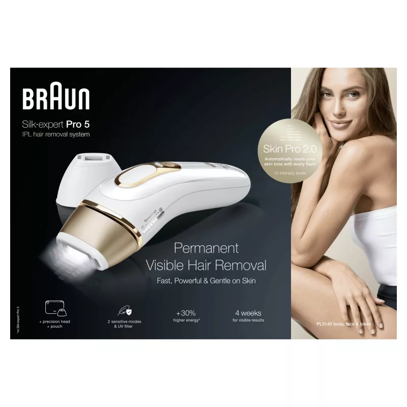 Braun Silk-expert Pro Silk·expert Pro 5 PL5140 Intense Pulsed Light (IPL) goud, wit