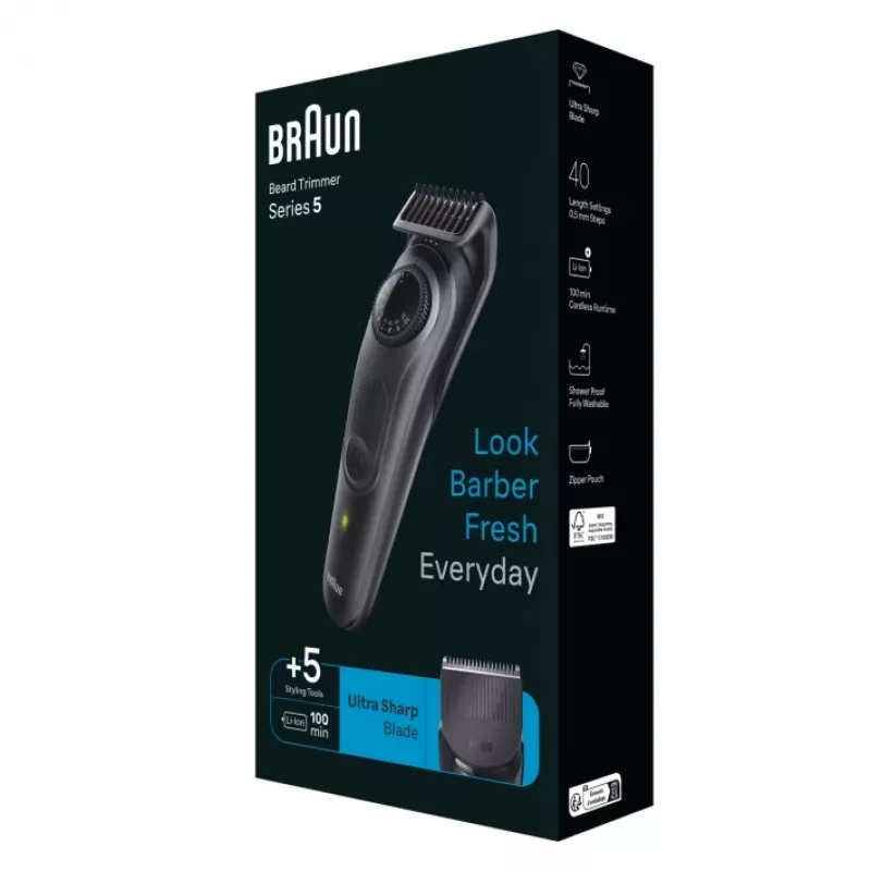 Braun BeardTrimmer 5 BT5420 baartrimmer accu 40 2 cm zwart