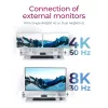 ICY BOX IB-HUB801-TB4 Thunderbolt 4 40000 Mbit/s antraciet, zwart