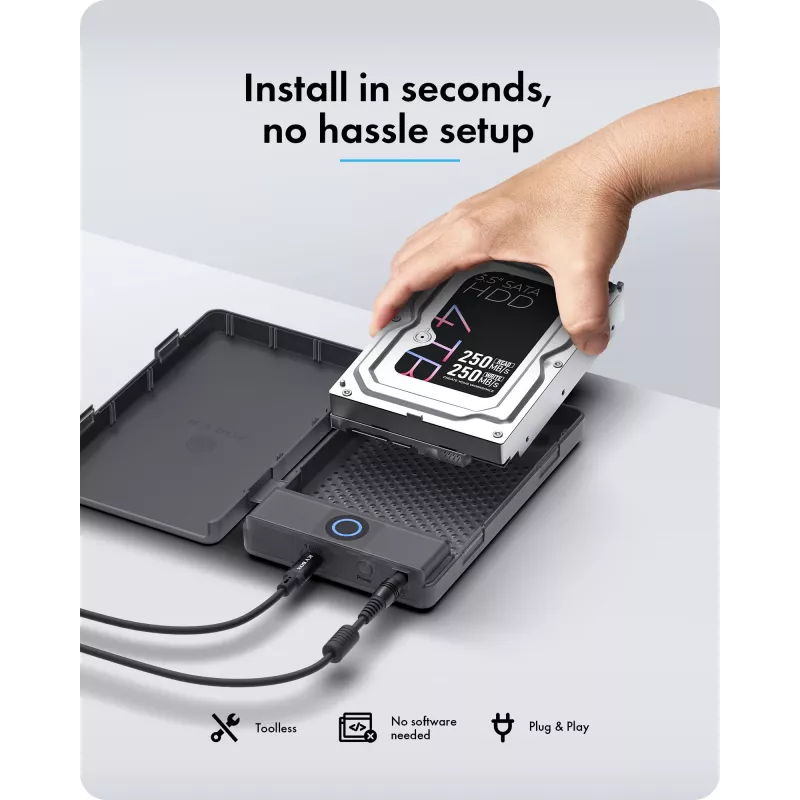 ICY BOX Spade Base 388 behuizing voor 2,5 inch/3,5 inch SATA SSD/HDD