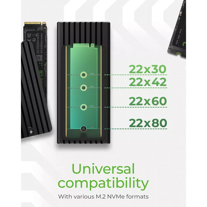 ICY BOX IB-1917M-C32 SSD-behuizing zwart M.2 USB-gevoed