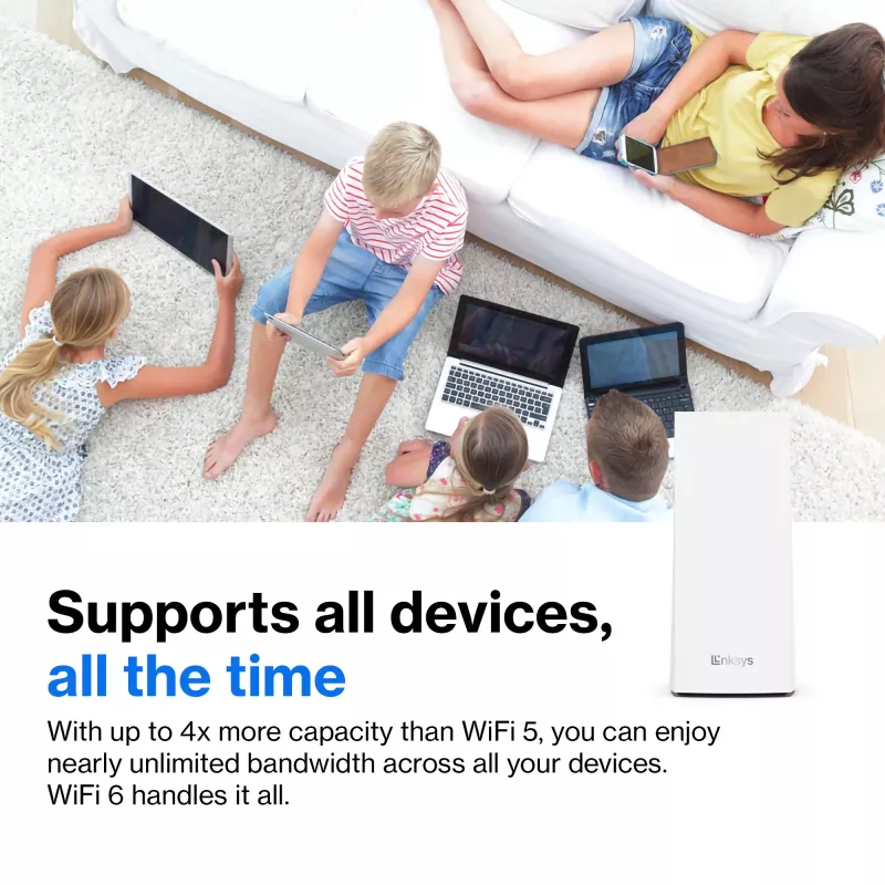 Linksys AX5400 Whole Home Mesh WiFi 6 dual-band systeem, 2-pack