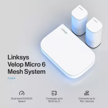 Linksys Velop Micro 6 mesh-systeem – dual-band WiFi 6 AX3000 (3-pack)