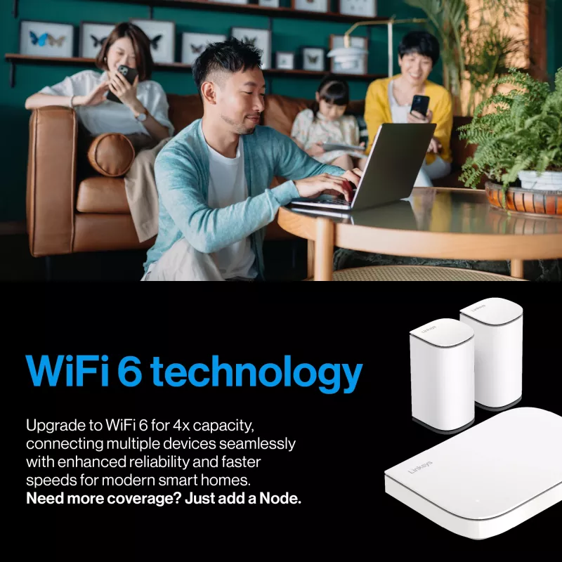 Linksys Velop Micro 6 mesh-systeem – dual-band WiFi 6 AX3000 (3-pack)