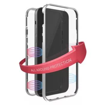 Hama 360° Glass telefoonhoesje hoes zilver transparant voor iPhone 14 Pro Max