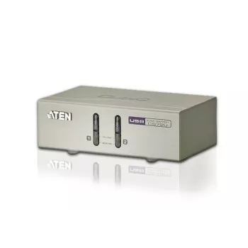 ATEN 2-poorts USB VGA KVM met audio (KVM-kabel inbegrepen), 2048 x 1536 pixel, QXGA, 0,142 W, grijs