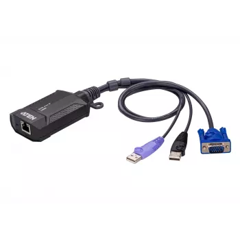 ATEN USB VGA KVM over IP Mini, 1920 x 1200 pixel, Ethernet LAN, 3,47 W, zwart, paars