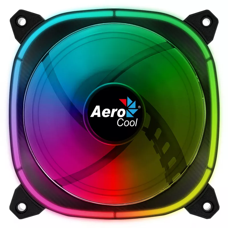 Aerocool ASTRO12 pc-ventilator 12cm LED RGB antivibratie 6 pins zwart