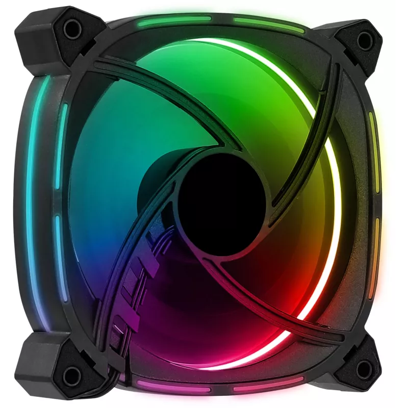 Aerocool ASTRO12 pc-ventilator 12cm LED RGB antivibratie 6 pins zwart