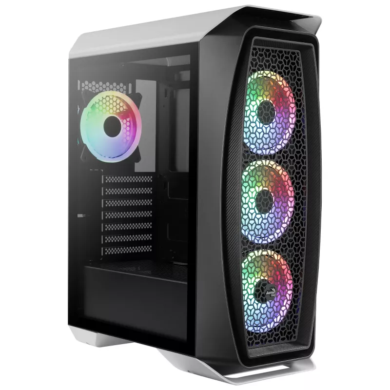 Aerocool AEROONEDUOWHV1 Gaming ATX-behuizing 4xARGB-ventilator wit