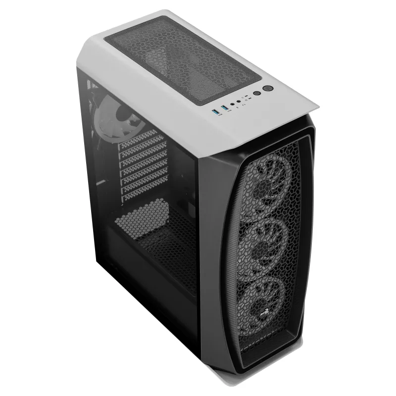 Aerocool AEROONEDUOWHV1 Gaming ATX-behuizing 4xARGB-ventilator wit