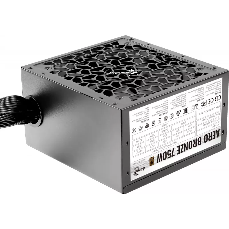 Pc-voeding AEROCOOL AEROB750 750W 80 PLUS Bronze Non-Modular 230V Silent zwart