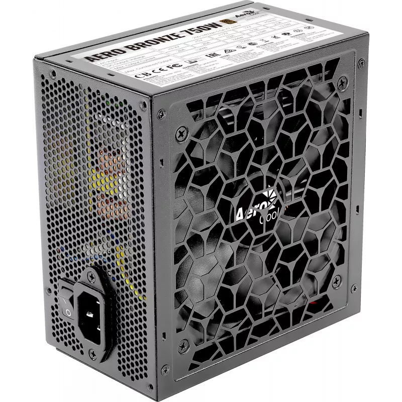 Pc-voeding AEROCOOL AEROB750 750W 80 PLUS Bronze Non-Modular 230V Silent zwart