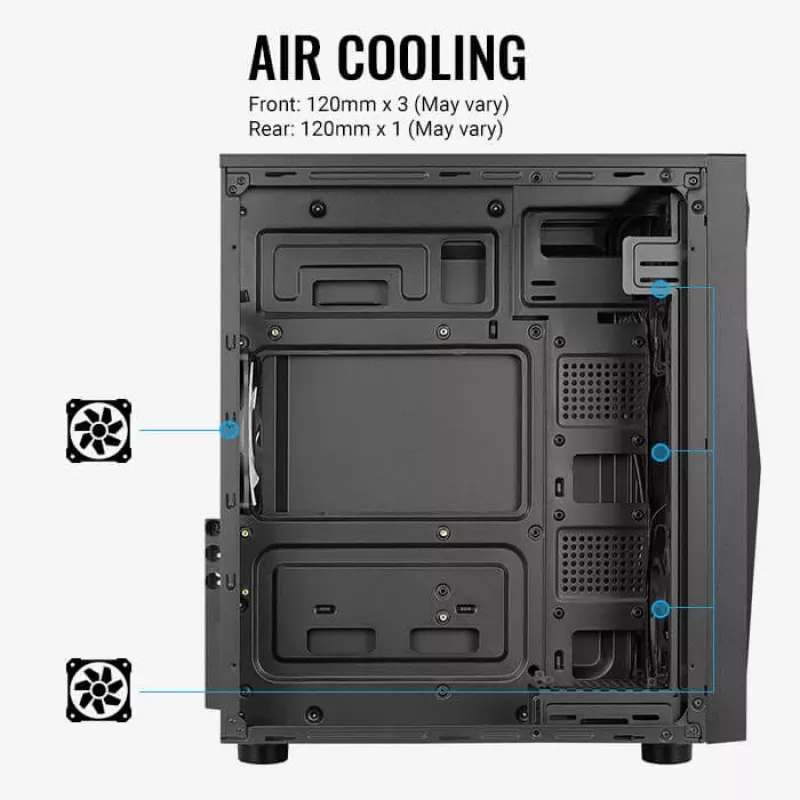 Aerocool Glider gehard glas zwart