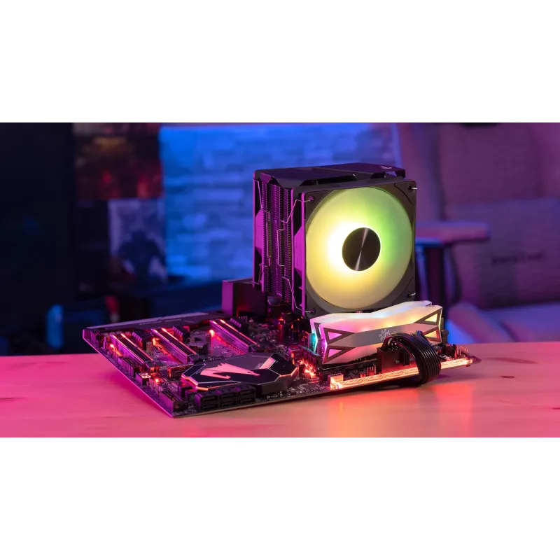 Aerocool Rime 4 Dual Processor-luchtkoeler 12 cm Zwart 1 stuk
