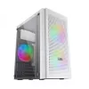 Mars Gaming MC300W Micro-ATX-behuizing met gehard glas, 3x FRGB-ventilator, Wit