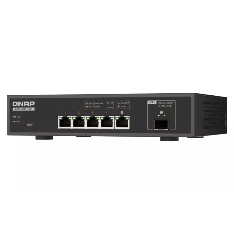 QNAP QSW-L3205-1C4T 4 Managed 10G Ethernet (100/1000/10000) Desktop Zwart