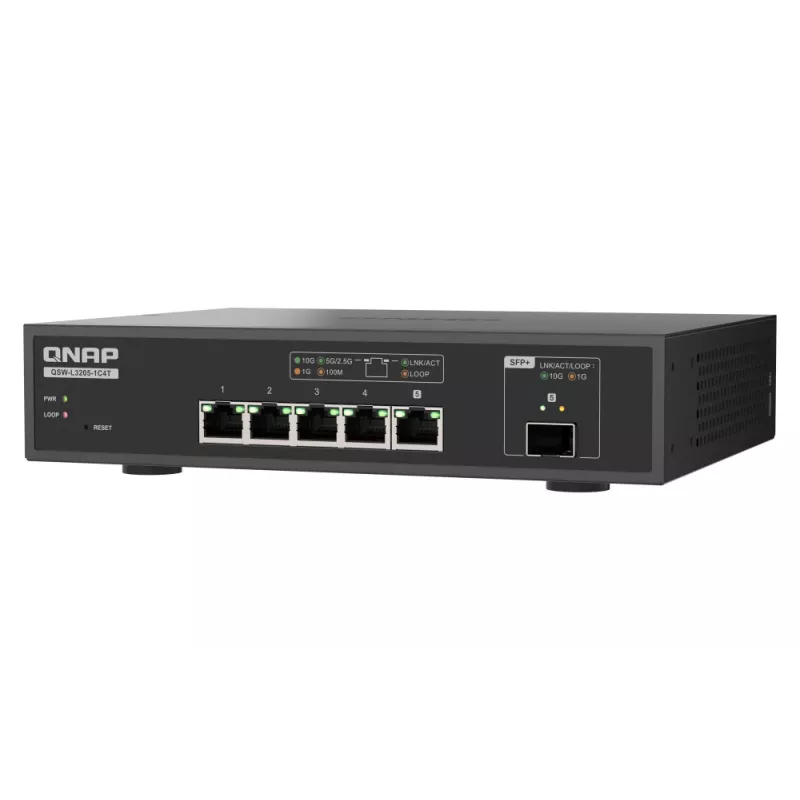 QNAP QSW-L3205-1C4T 4 Managed 10G Ethernet (100/1000/10000) Desktop Zwart