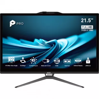 MSI Pro AP222T 14MA-613EU Intel® Core™ i3 i3-14100 54,6 cm (21,5 inch) 1920 x 1080 Pixel Touchscreen All-in-One-PC 8 GB DDR4-SDRAM 512 GB SSD Windows 11 Home Wi-Fi 5 (802.11ac) zwart