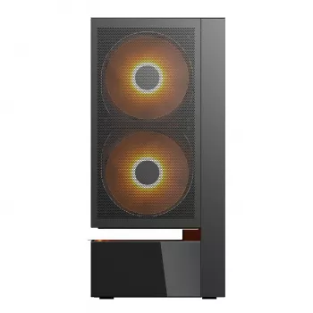 COUGAR PC Midi Tower behuizing CFV235 Vision — ARGB, 23,3 cm (9,16″) LCD 1920×462, Mesh, voor 2×160 mm, achter 1×120 mm, zwart