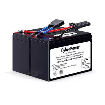 Vervangende UPS-accupack CYBERPOWER RBP0014 — lood-vlies (VRLA) 24 V, 2 accu's, 4,09 kg, zwart