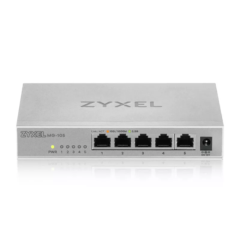 Zyxel MG-105 unmanaged 2.5G Ethernet (100/1000/2500) staal