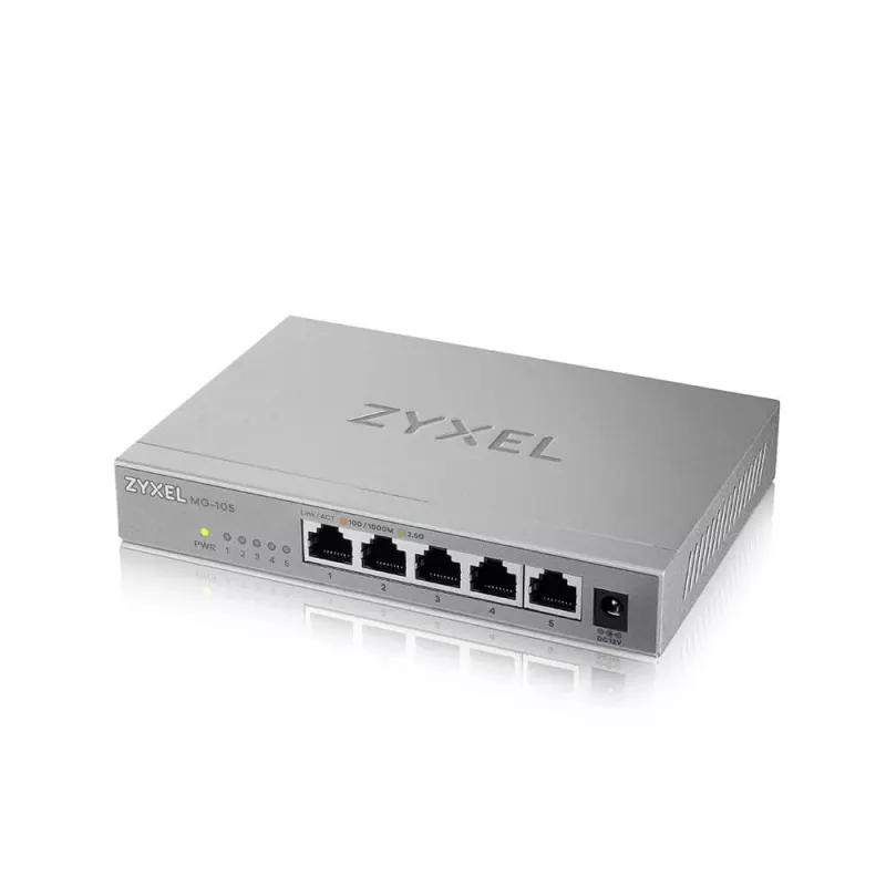 Zyxel MG-105 unmanaged 2.5G Ethernet (100/1000/2500) staal