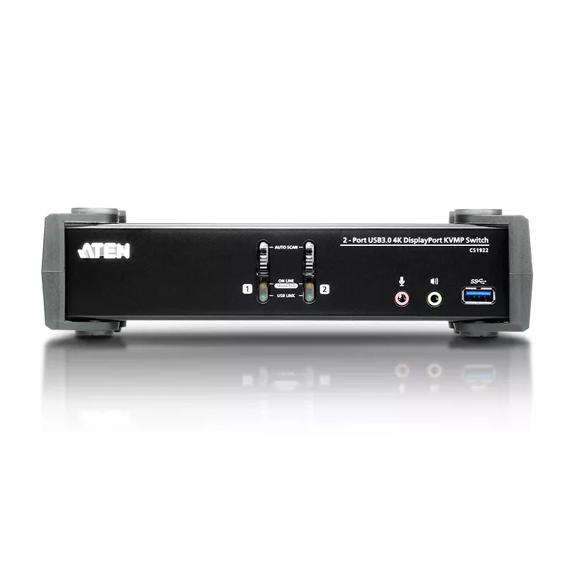 ATEN 2-poorts USB 3.1 Gen 1 4K DisplayPort 1.2 KVMP™-switch met audio (KVM-kabel meegeleverd)