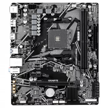 GIGABYTE A520M H ARGB moederbord - ondersteunt AMD Ryzen 5000-serie CPU's, tot 5100MHz DDR4 (OC), PCIe 3.0 x4 M.2, 1 GbE LAN, USB 3.2 Gen 1