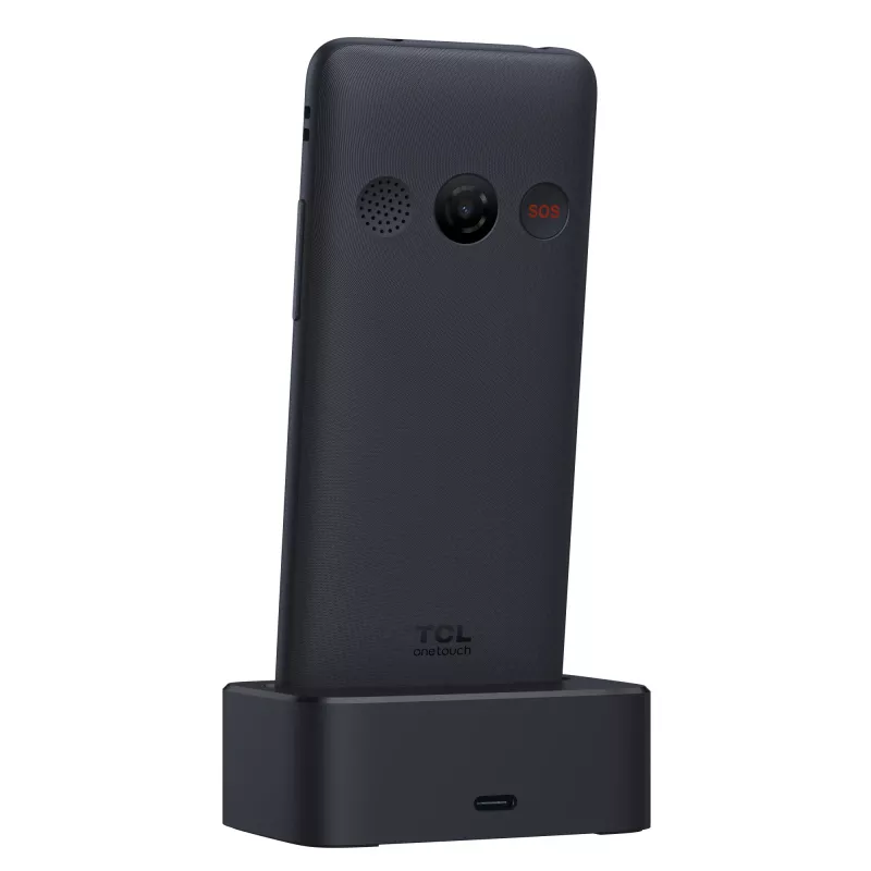 TCL OneTouch 4042S Dual SIM feature phone met oplaadstation, grijs