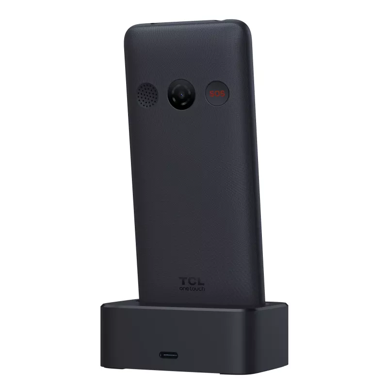 TCL OneTouch 4042S Dual SIM feature phone met oplaadstation, grijs