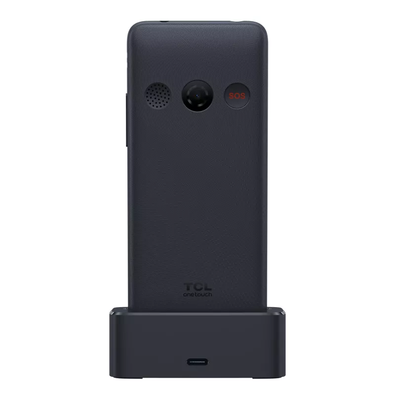 TCL OneTouch 4042S Dual SIM feature phone met oplaadstation, grijs