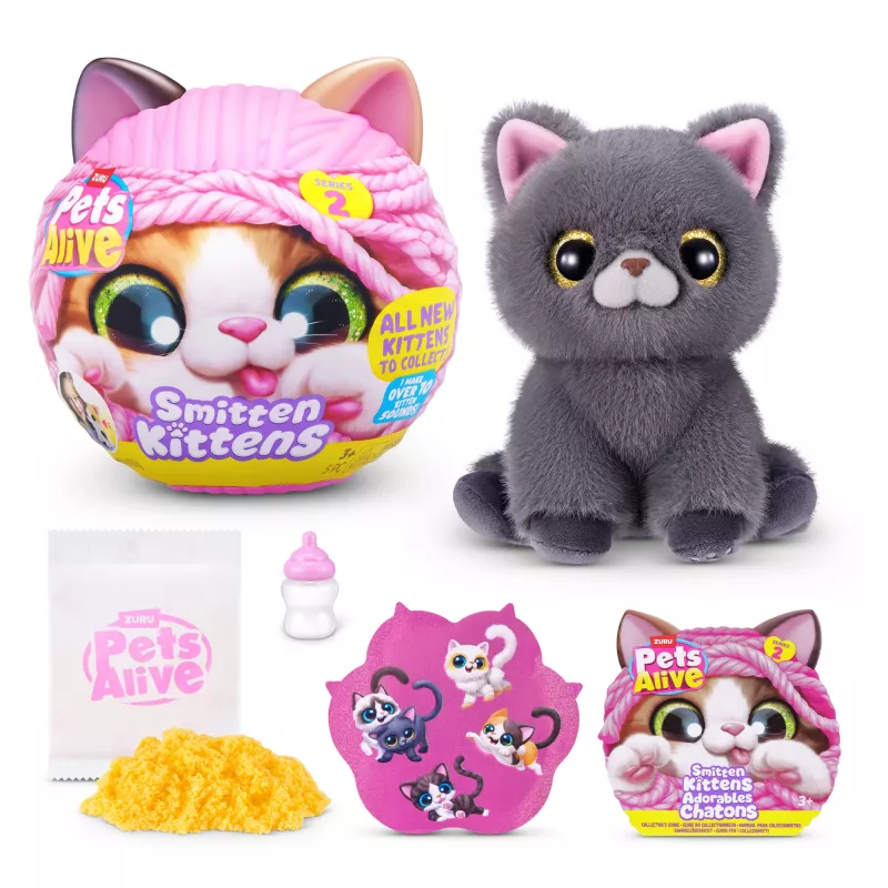 Speelgoedkat Zuru Pets Alive Smitten Kittens Series 2 – interactief geluidsspeelgoed, vanaf 3 jaar, AAA-batterijen