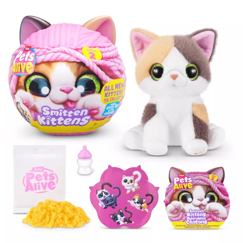Speelgoedkat Zuru Pets Alive Smitten Kittens Series 2 – interactief geluidsspeelgoed, vanaf 3 jaar, AAA-batterijen