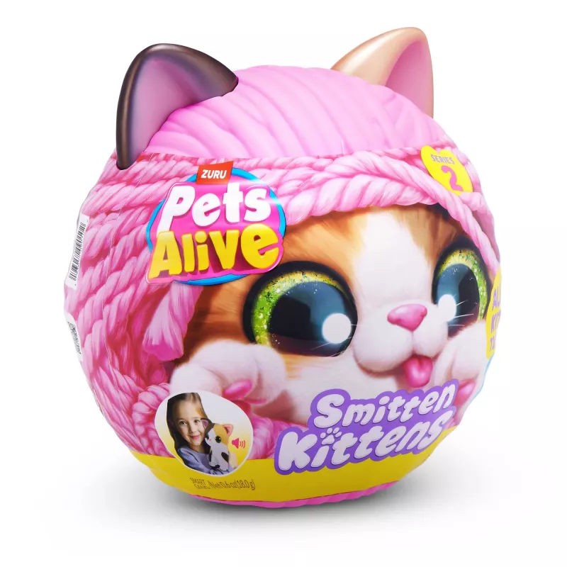 Speelgoedkat Zuru Pets Alive Smitten Kittens Series 2 – interactief geluidsspeelgoed, vanaf 3 jaar, AAA-batterijen