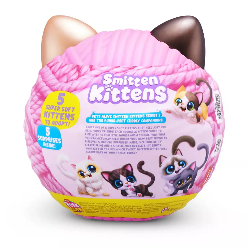 Speelgoedkat Zuru Pets Alive Smitten Kittens Series 2 – interactief geluidsspeelgoed, vanaf 3 jaar, AAA-batterijen