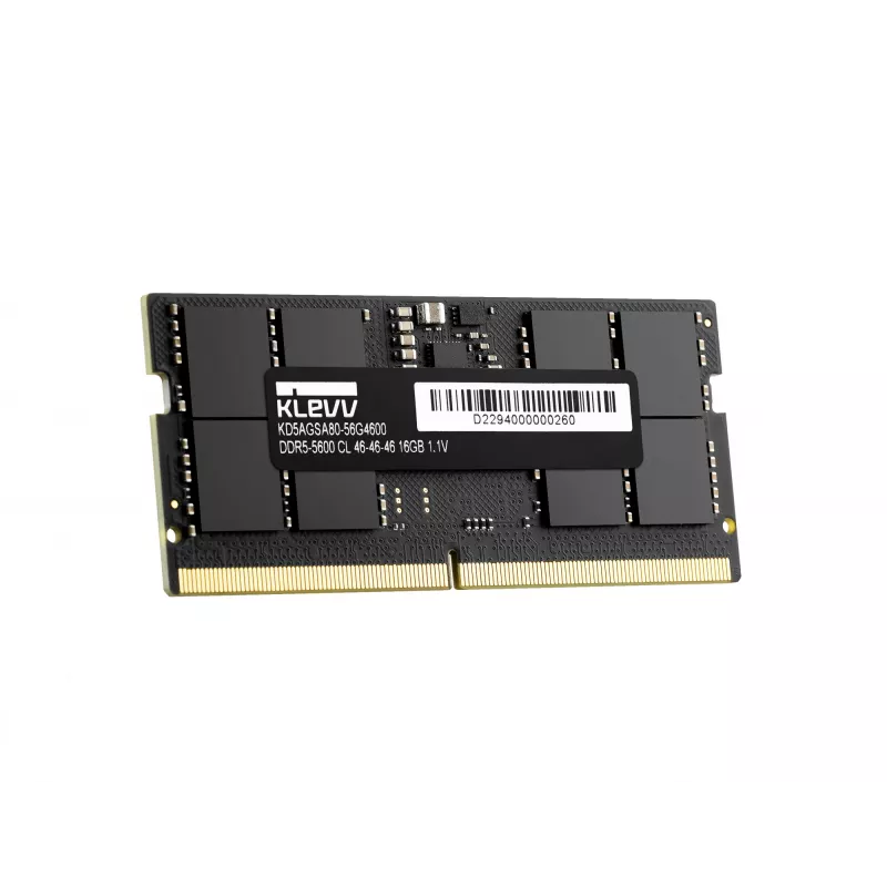 Klevv 16GB laptop-RAM-module DDR5 5600MT/s PC5-44800 unbuffered non-ECC SODIMM 1,1V 2GX8 CL46