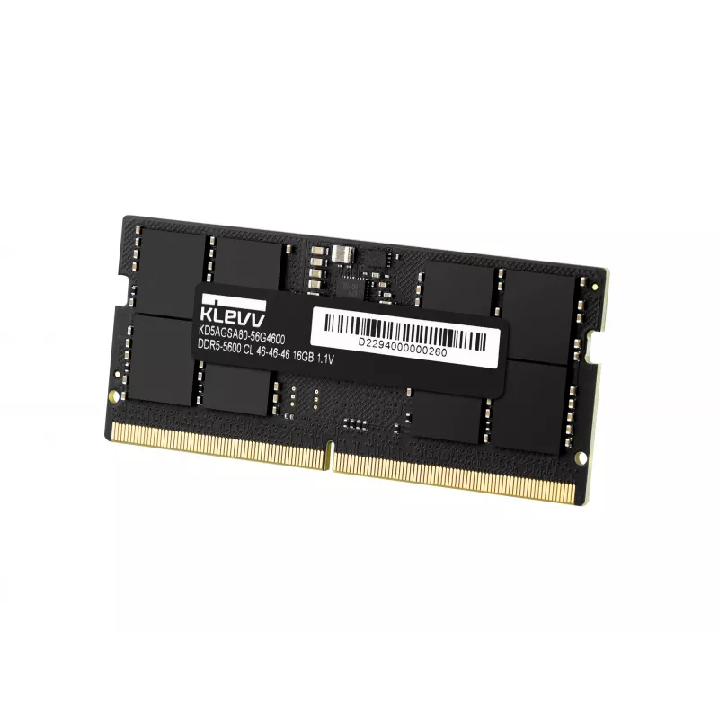 Klevv 16GB laptop-RAM-module DDR5 5600MT/s PC5-44800 unbuffered non-ECC SODIMM 1,1V 2GX8 CL46