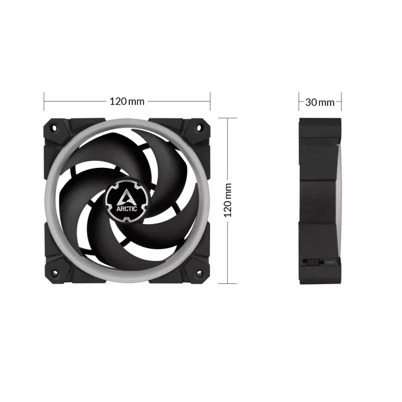 ARCTIC BioniX P120 A-RGB 120 mm behuizingsventilator, 3-pack, zwart