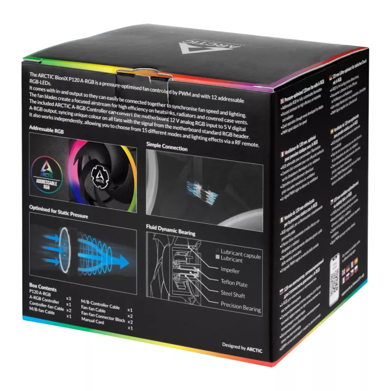 ARCTIC BioniX P120 A-RGB 120 mm behuizingsventilator, 3-pack, zwart