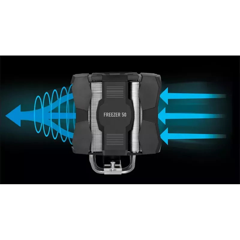 ARCTIC Freezer 50 incl. A-RGB-controller – multi-compatibele dual-tower CPU-koeler met A-RGB