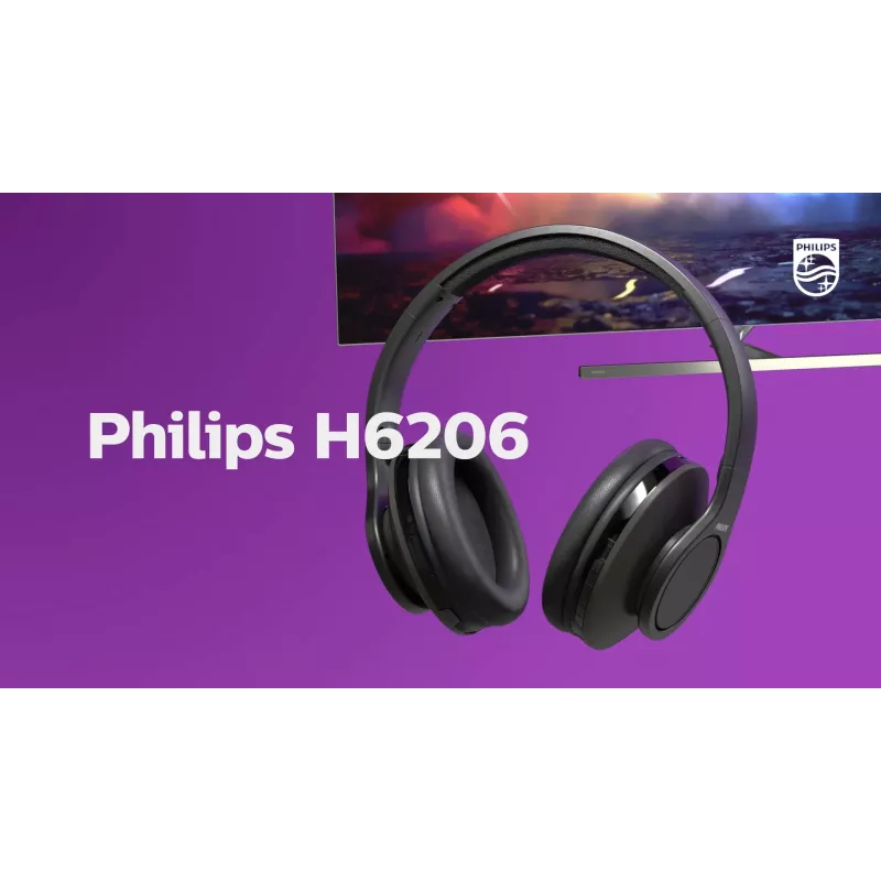 Philips 6000 serie TAH6206BK/00 Koptelefoon/headset Draadloos Hoofdband Muziek Bluetooth Zwart