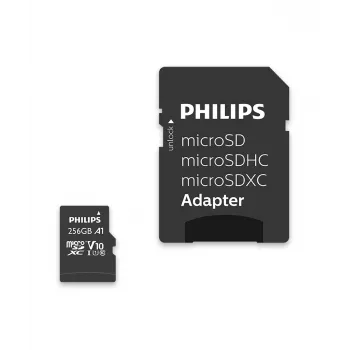 Philips FM25MP45B/00 microSDXC-kaart, 256 GB, Class 10, UHS-I U1, incl. adapter