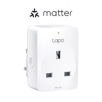 Smart-stekker TP-Link Tapo Mini P110M – Wi-Fi/Bluetooth intelligente binnenstekker, 16 A, 100–240 V, 3680 W, wit