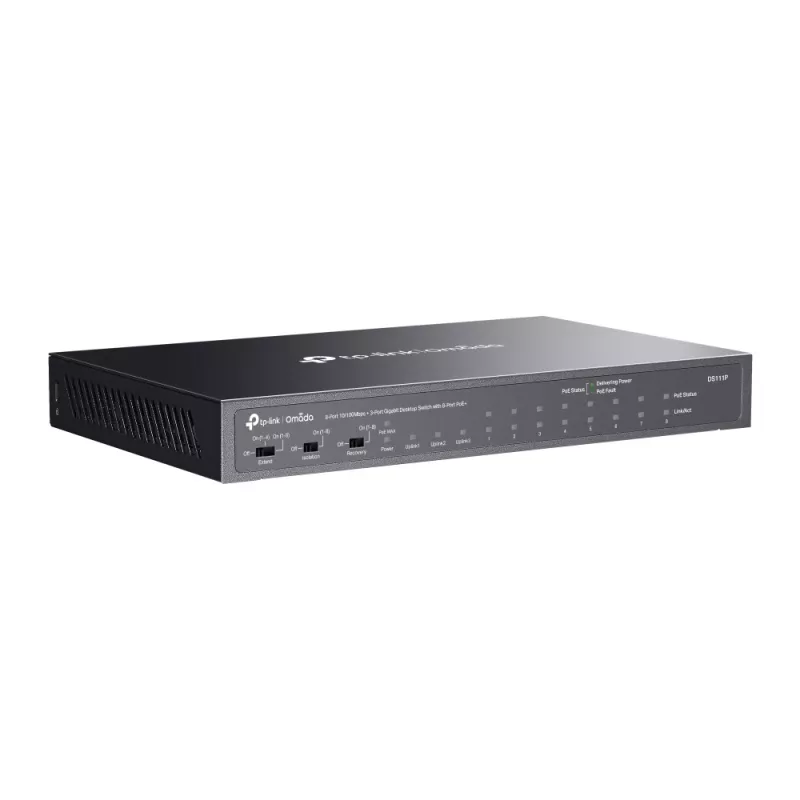 TP-Link Omada DS111P Netwerkswitch Unmanaged Fast Ethernet (10/100) Power over Ethernet (PoE) Zwart