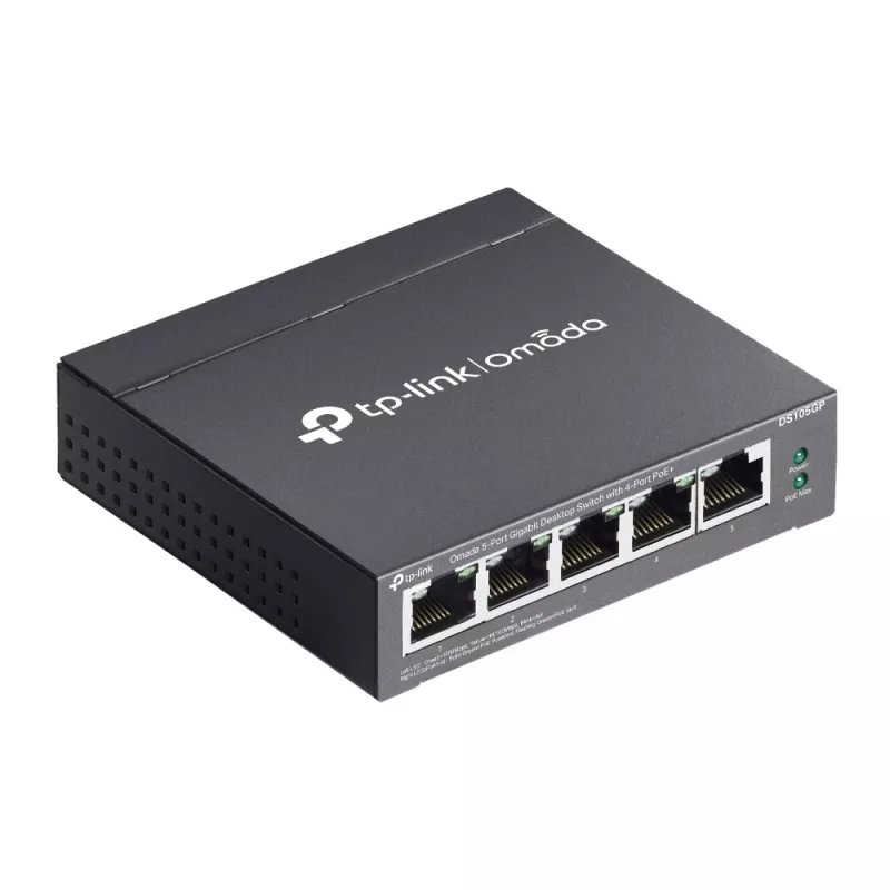 TP-Link Omada DS105GP Netwerkswitch Unmanaged Gigabit Ethernet (10/100/1000) Power over Ethernet (PoE) Zwart