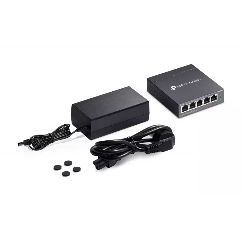 TP-Link Omada DS105GP Netwerkswitch Unmanaged Gigabit Ethernet (10/100/1000) Power over Ethernet (PoE) Zwart